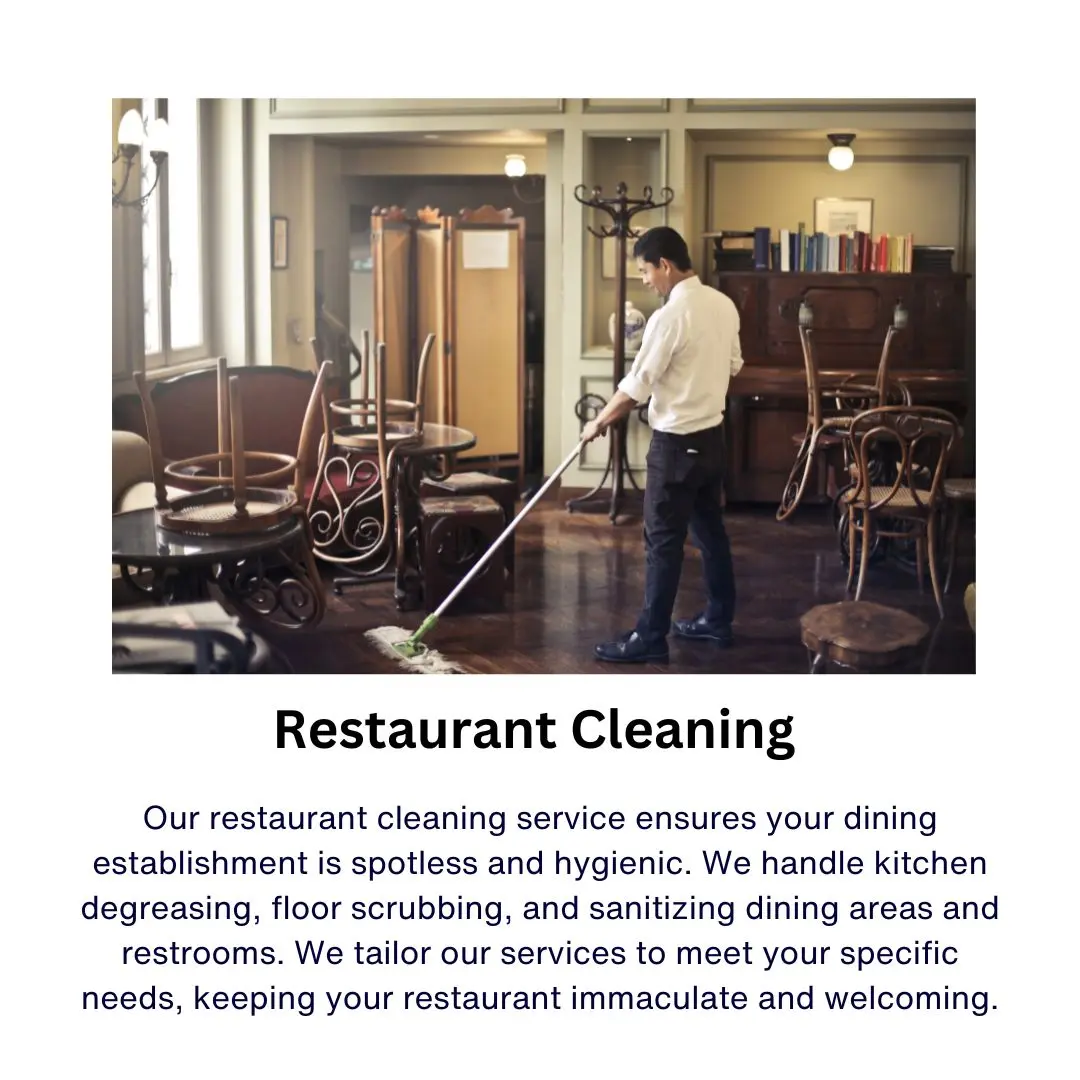 Professional deep cleaning service sanitising a restaurant kitchen in London, UK