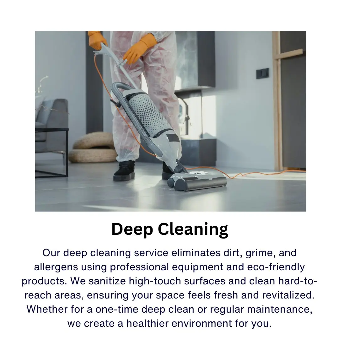 Professional deep cleaning service sanitising an office in London, UK