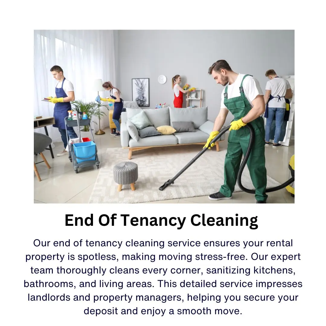 End of tenancy cleaners scrubbing a kitchen in a Manchester apartment
